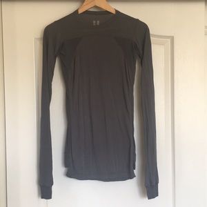Rick Owens grey silk long sleeve tee sz 44